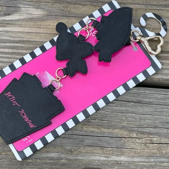 Betsey Johnson Key chains Heart, Eye French Fries Gold Tone Hardware Keys Holder - Picture 5 of 9